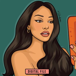 Illustrations de dessins animés personnalisés. Personnalisation pour les portraits de célibataires, de couples ou de famille - demi-corps - (téléchargement numérique)