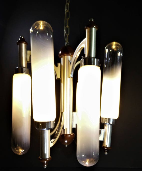 Mid Century Modern Murano Glass Tube Modernist Pair of Murano Glass Tube