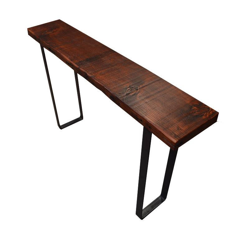 Reclaimed Douglas Fir Console Table Flat Bar Steel Legs