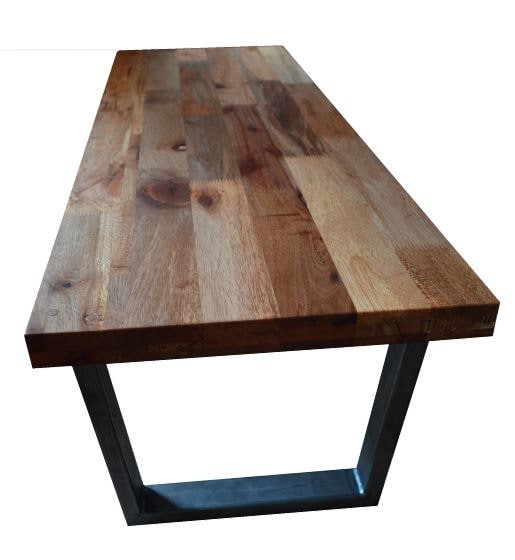 Reclaimed Wood Coffee Table // Tube Steel Legs