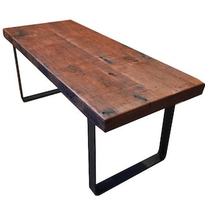 Reclaimed Douglas Fir Coffee Table // Flat Bar Steel Legs