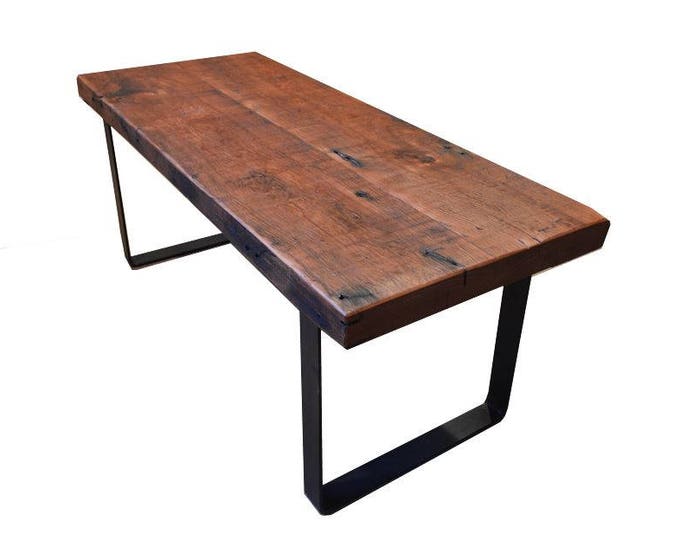 Reclaimed Douglas Fir Coffee Table // Flat Bar Steel Legs