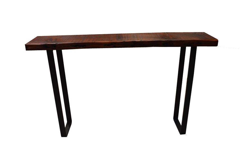 Reclaimed Douglas Fir Console Table Flat Bar Steel Legs