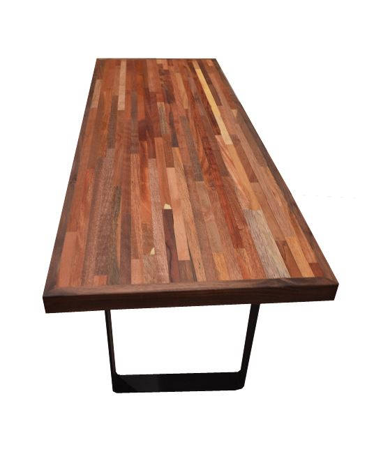CUSTOM ORDER AUDREY Reclaimed Narrow Wood Coffee Table with Walnut