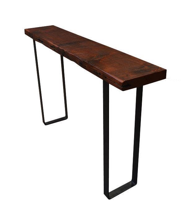 Reclaimed Douglas Fir Console Table Flat Bar Steel Legs