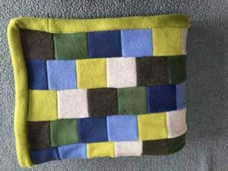 Blue and green fleece baby blanket