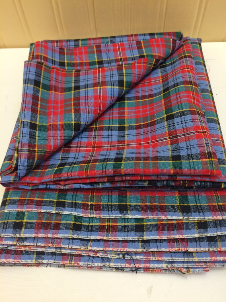 Woven Plaid Dress Fabric Cotton Shirt Fashion Craft Cloth Tartan Quilt Lampshade Design Reference Material