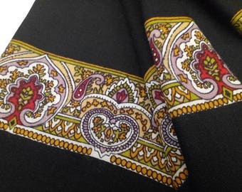 Biba Style Art Nouveau Revival Wool Border Print Scarf