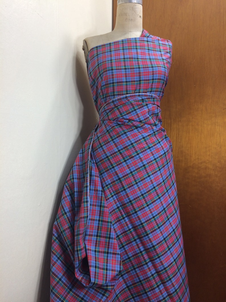 Woven Plaid Dress Fabric Cotton Shirt Fashion Craft Cloth Tartan Quilt Lampshade Design Reference Material