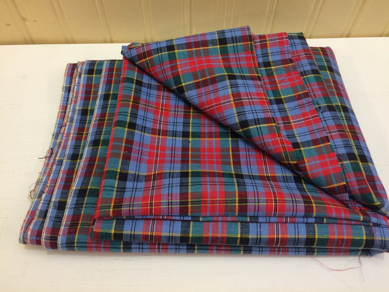 Woven Plaid Dress Fabric Cotton Shirt Fashion Craft Cloth Tartan Quilt Lampshade Design Reference Material