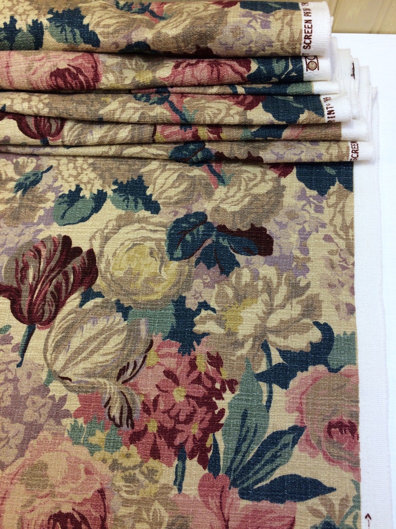 Antique Style Floral Pillow Craft Fabric Cotton Bark Cloth Curtain Cushion Design Reference Material