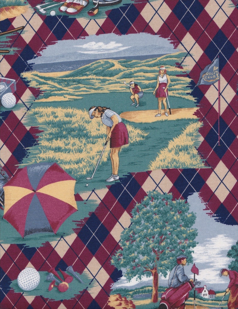 Sports Novelty Golf Print Fabric Cotton Shirting Skirt Apron Etsy