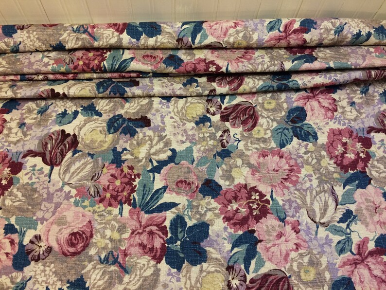 Antique Style Floral Pillow Craft Fabric Cotton Bark Cloth Curtain Cushion Design Reference Material