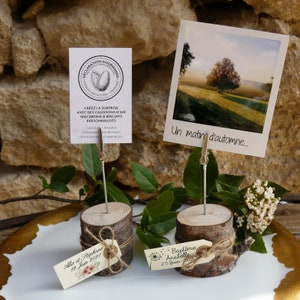 Porte-Photo Mariage pince bois personnalisé cadeau invité mariage baptême personnalisé