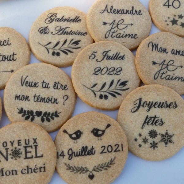 Biscuit personnalisé Mariage Baptême cadeau invité personnalisé