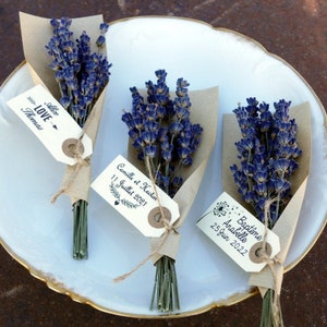 Mini Bouquet Fiori Secchi Lavanda personalizzato - Guest Gift Battesimo di nozze