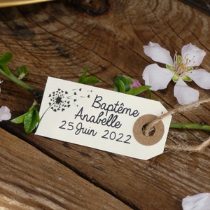 Mini Bouquet Fleurs séchées Lavande personnalisé Cadeau Invité Mariage Baptême Pissenlit
