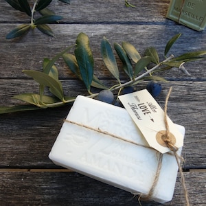Personalized soap Wedding Baptism gift guest Marseille soap personalized almond perfume 100 gr