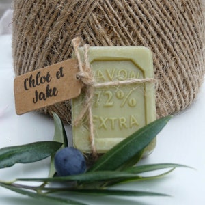 Personalized guest gift small baptism soap small wedding soap 40 gr - real Marseille soap scented with verbena