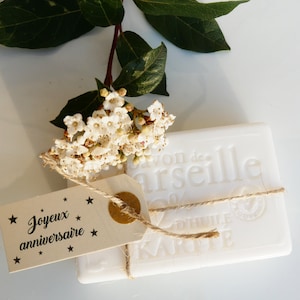 Mydło personalizowane Chrzest Ślub Mydło marsylskie o zapachu Shea 100 gr