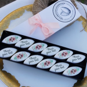 Coffret Cadeau personnalisé - Calissons d'Aix-en-Provence personnalisés - Cadeau personnalisé anniversaire, annonce grossesse, baby-shower..