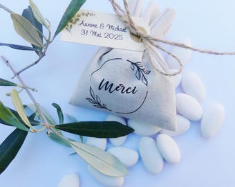 Bolsa para Batismo de Casamento COM Sacos para Drageias - Bolsa para drageias de algodão personalizada - Sacos para batizado de casamento no campo - Bolsa para batizado de casamento