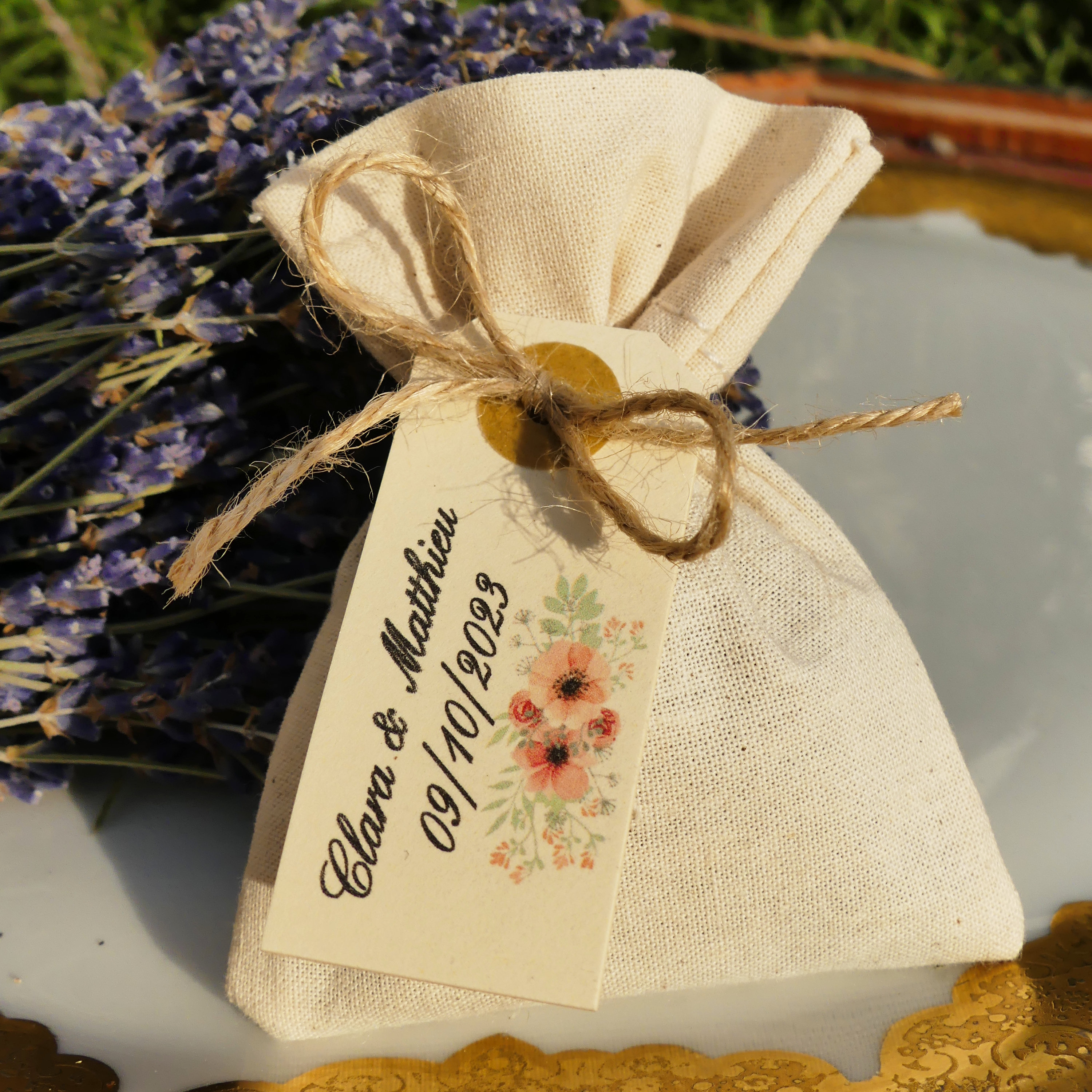 Pochon Sachet Tulle Pour Lavande Pochette Cadeau Organza Rouge 15X20