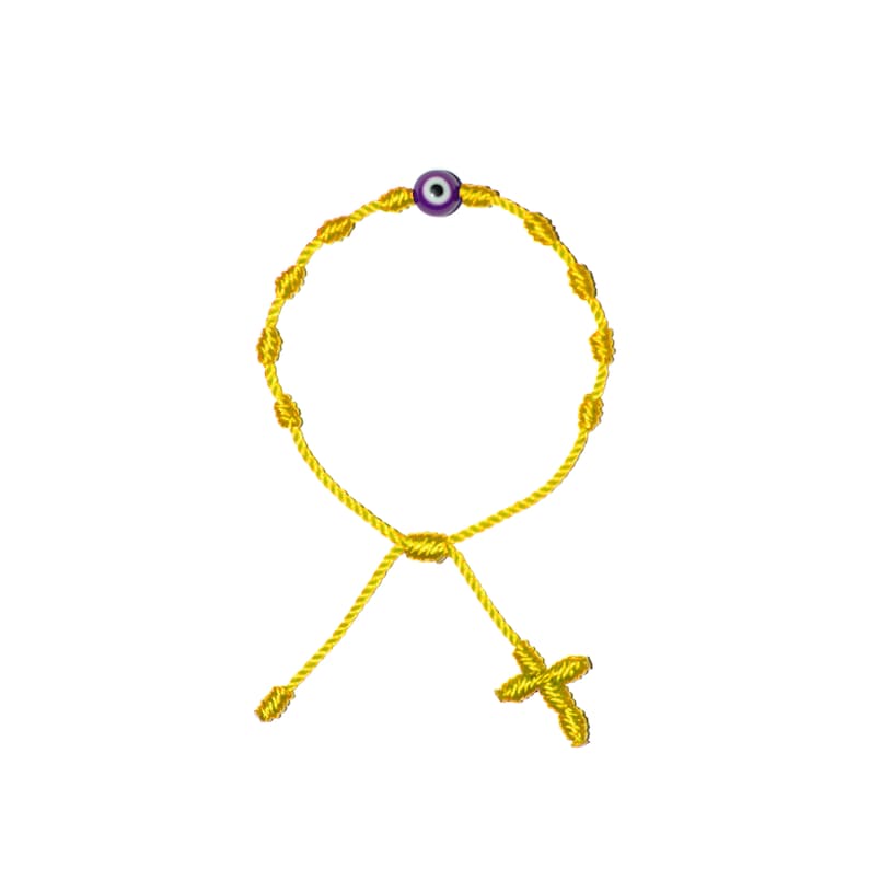 Yellow String Pulsera Mal De Ojo Nazar Handmade Jewelry Purple Evil Eye Adult Rosary Bracelet \u2022 Protection Good Luck Charm