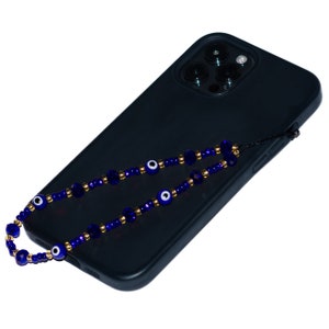 Blue Evil Eye Phone Charm • Glass Charm, iPhone Strap, Lanyard, iPhone/Android, Protection, Mal De Ojo, Nazar Charm *Case Not Included