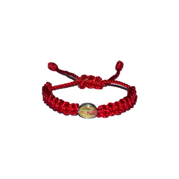 Baby Our Lady of Guadalupe Macrame Bracelet (Red) • Protection, Newborn, Son/Daughter, Pulsera Virgen De Guadalupe, Mexico