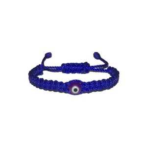 Purple Evil Eye Macrame Bracelet (Blue String) • Protection, Handmade, Pulsera Mal De Ojo, Good Luck Charm, Men, Women