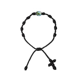 St. Jude Twine Rosary (Black String) • San Judas Tadeo, Protection, Prayer Rope, Chaplet, Pulsera, Knotted Bracelet, Decenario