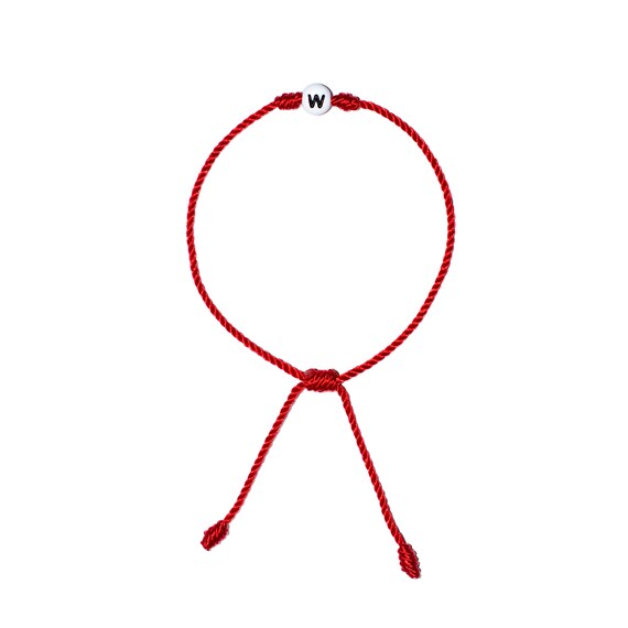 Red Cord Letter Initial Bead Bracelet • Handmade, Name Initials