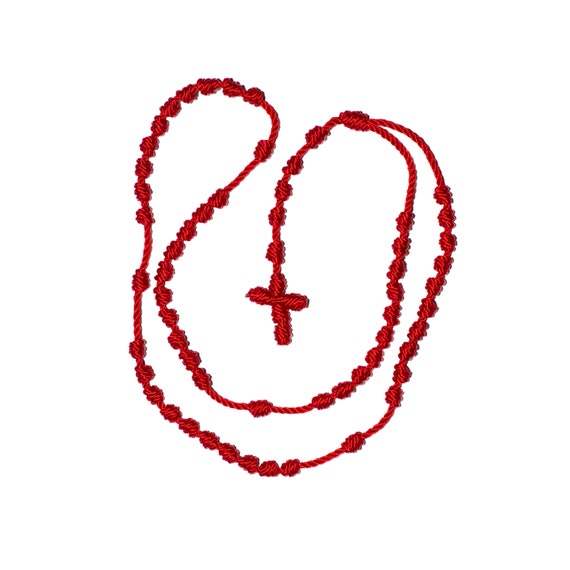 Red rosary necklace deals