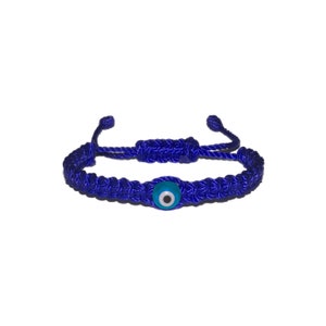 Light Blue Evil Eye Macrame Bracelet (Blue String) • Protection, Handmade, Pulsera Mal De Ojo, Good Luck Charm, Men, Women