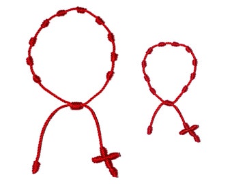Mother and Baby Red Rosary Bracelets • Red String, Handmade, Minimalist, Protection, Prayer Rope, Friendship, Motherhood, Fatherhood