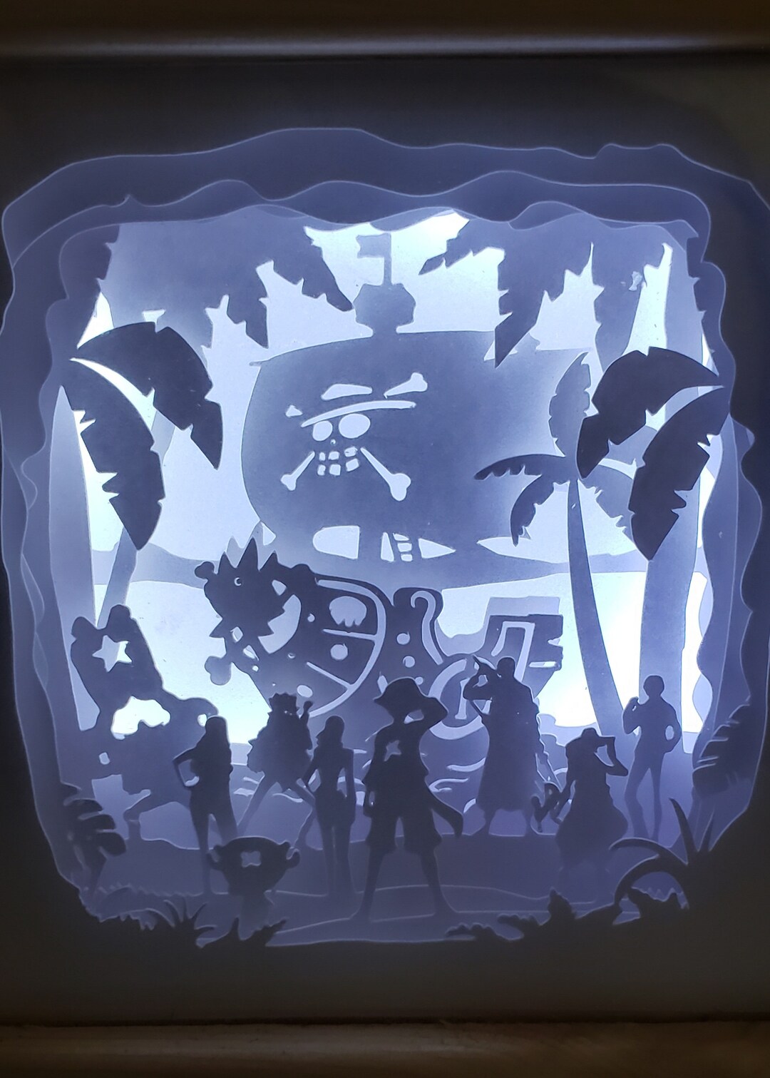 Monkey Luffy ONE PIECE Bookshelf Size Paper Cut Light Box Etsy