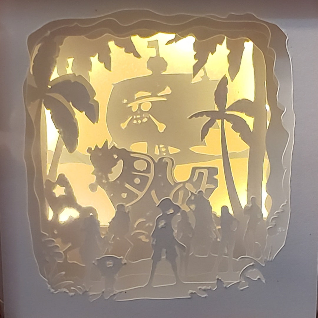 4 Monkey Luffy ONE PIECE Bookshelf Size Paper Cut Light Etsy