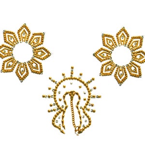 STAR GOLD  Nipple Pasties Breast Pasties Non Piercing Bijoux Flamboyant nipple Crystal