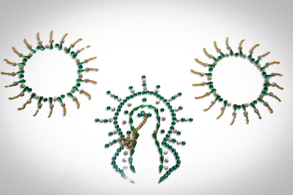 Beaded Erotic lingerie & Burlesque Dancer Nipple Crystals - boobie cover Nipple Pasties, BDSM, Burlesque, Bondage !