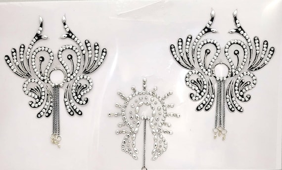 Showgirl Pasties Costume Crystal Nipple Pasties reusable Breast Non Piercing Bijoux Flamboyant With Dangling Tassel Chains.