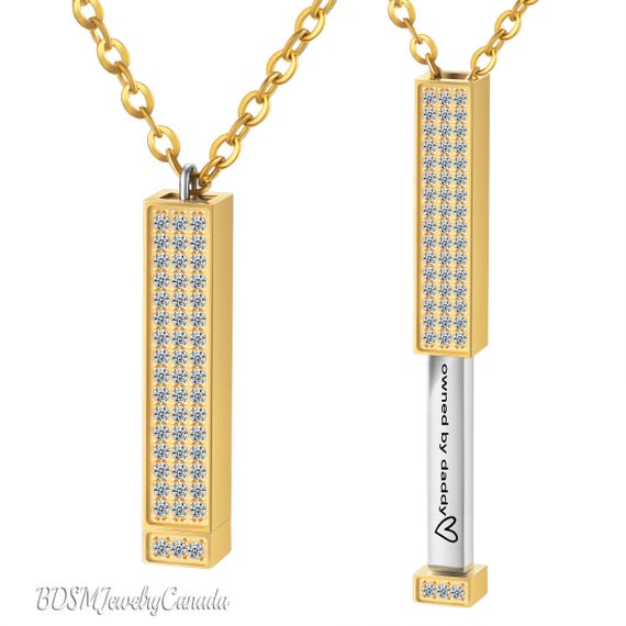 BDSM "owned by daddy" Kinky Necklace Jewelry - Bondage Submissive Pendants- Daddy Sexy Erotic Gift for Her, DDLG Little, Wife, Girlfriend
