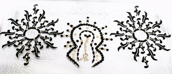 Valentines Non Piercing Jewelry Nipple jewellry PASTIES Bridal BLACK Nipple Pasties jewelry Non piercing Intimate collection. (NB-1)