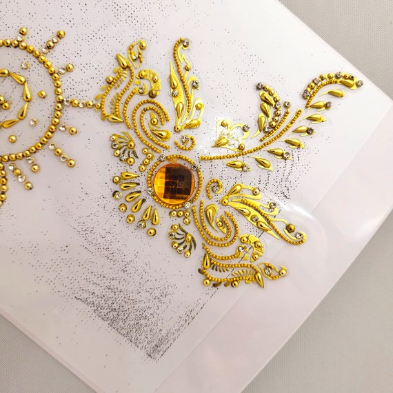 Intimate Burlesque Nipple Pasty Feather shape Gold Color Breast Stick On Pasties.