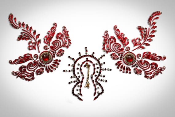 Red Non Piercing Jewellry Nipple Pasties for Breast.