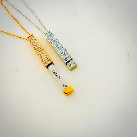 BDSM "bitch" Kinky Necklace Jewelry - Bondage Submissive Pendants- Daddy Sexy Erotic Gift for Her, DDLG Little, Wife, Girlfriend