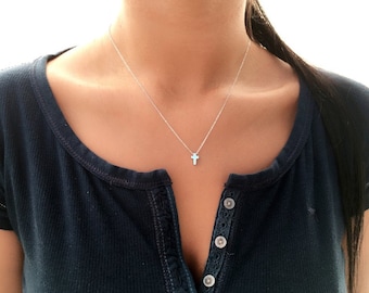 SALE • Cross Necklace • Tiny Cross Necklace • Christian Necklace • Simple • Dainty • Christmas Gift, Birthday, Baptism & for Everyday Wear