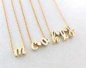 Initial Necklace TINY Dainty LOWER CASE Charms Sleek Cute Spacers Great For Graduation Gift, Love, Moms, Names, Bridesmaid, All