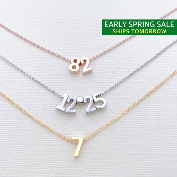 Early Spring Sale • Number Necklace • Special Date • Team Number • Number, Heart or Hashtag Charm • Gift for Sports Team • Birthday Gift