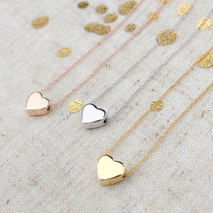 Valentine's Day SALE • Heart Necklace • Gold Heart Necklace • Tiny Cute Heart • Rose Gold • Dainty • Valentine's Day Gift, Everyday Wear